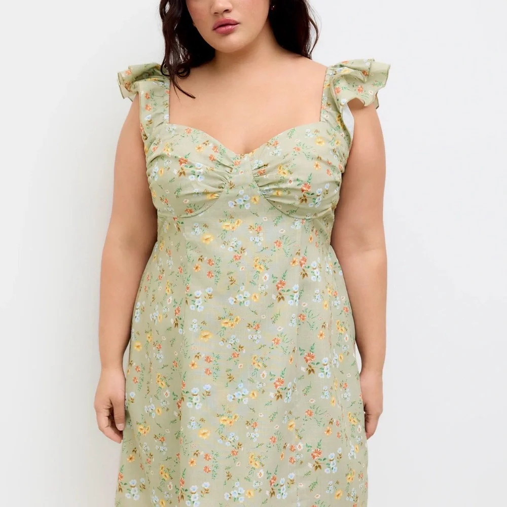 Floral Mini Dress in Matcha Green Size 1XL - Picture 10 of 11